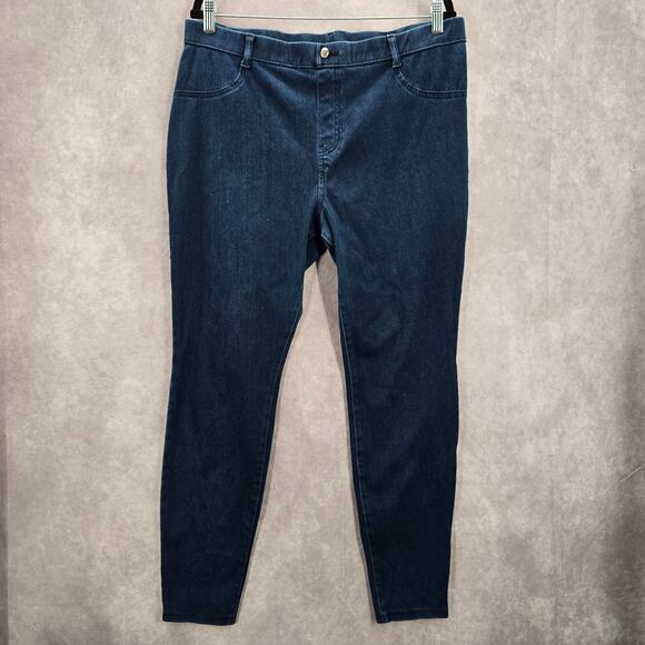 Time and Tru Blue Skinny Stretch Pullon Jegging Bottoms Pants Plus XXL 2XL - Picture 1 of 8